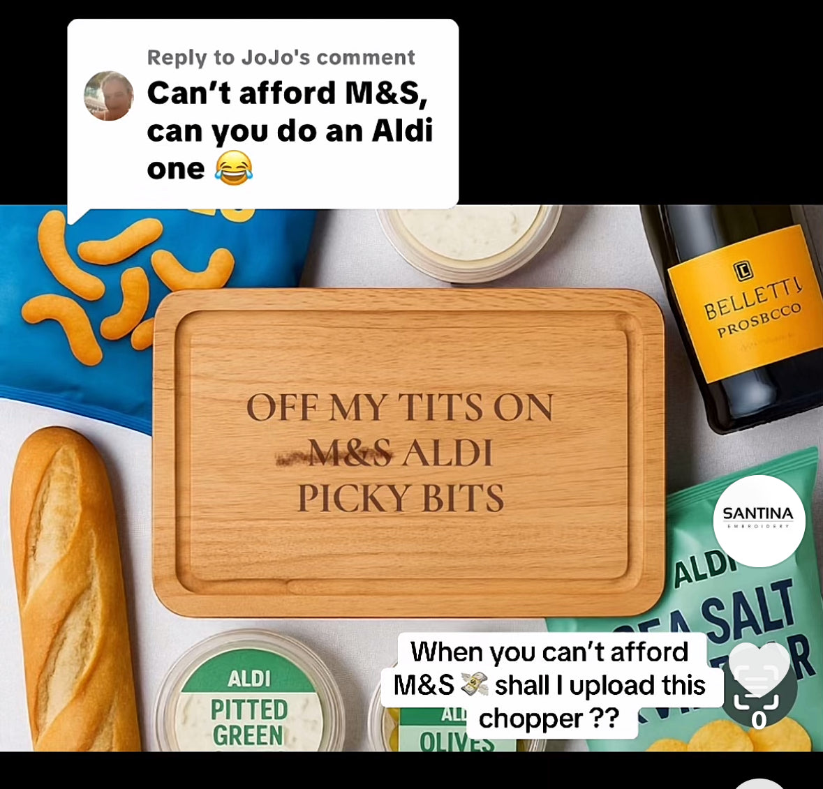 Aldi picky bits chopping board (can’t afford M&S 😂)