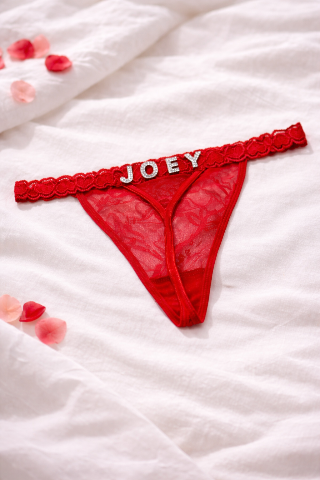 Personalised diamante name thong