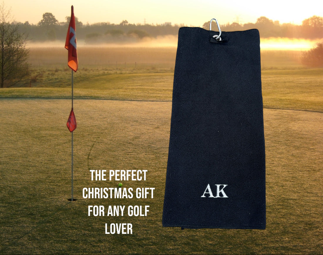 Custom embroidered golf towel with initials