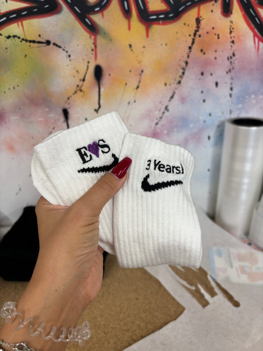 Customised Nike everyday crew socks 💕