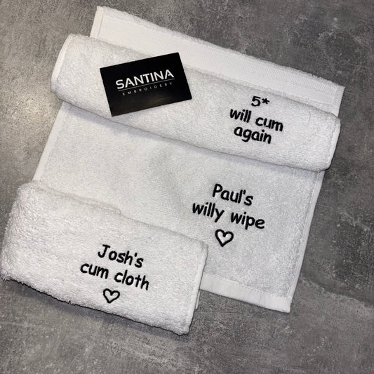 After sex personalised funny towel.