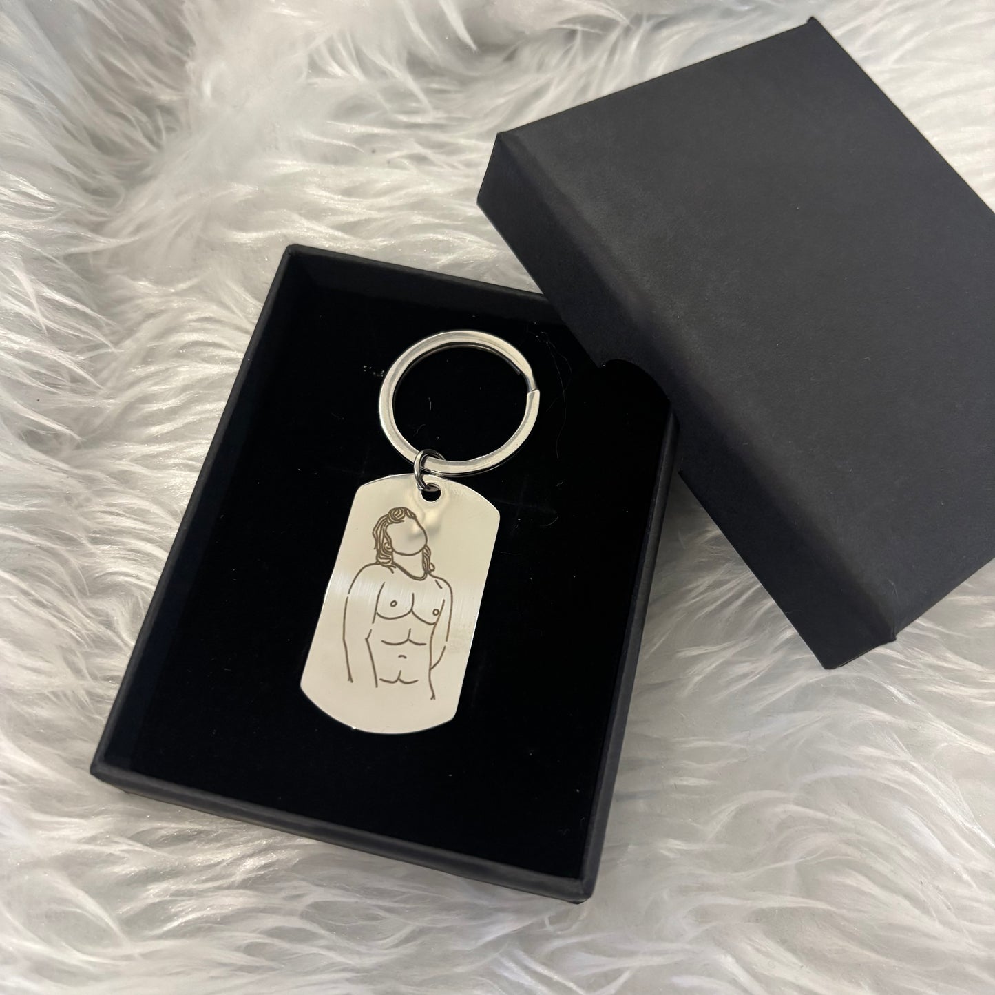 Spicy 🌶️ engraved photo outline keyring