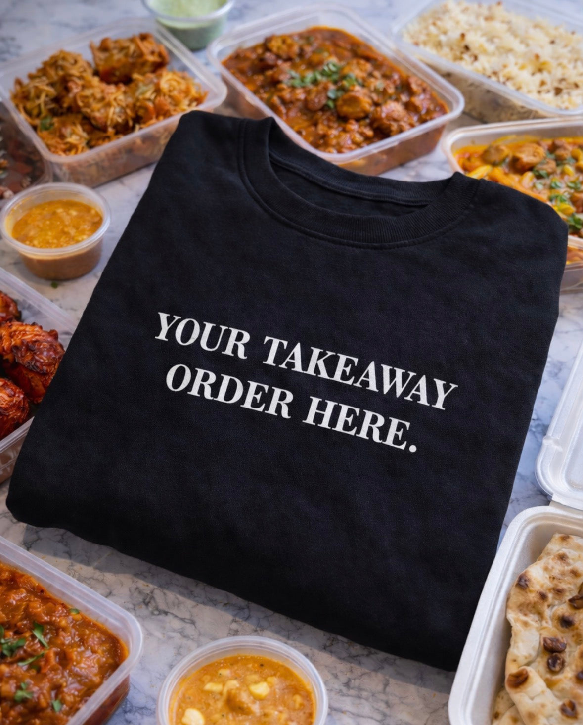Your custom takeaway order on a sweatshirt / hoodie 🥡