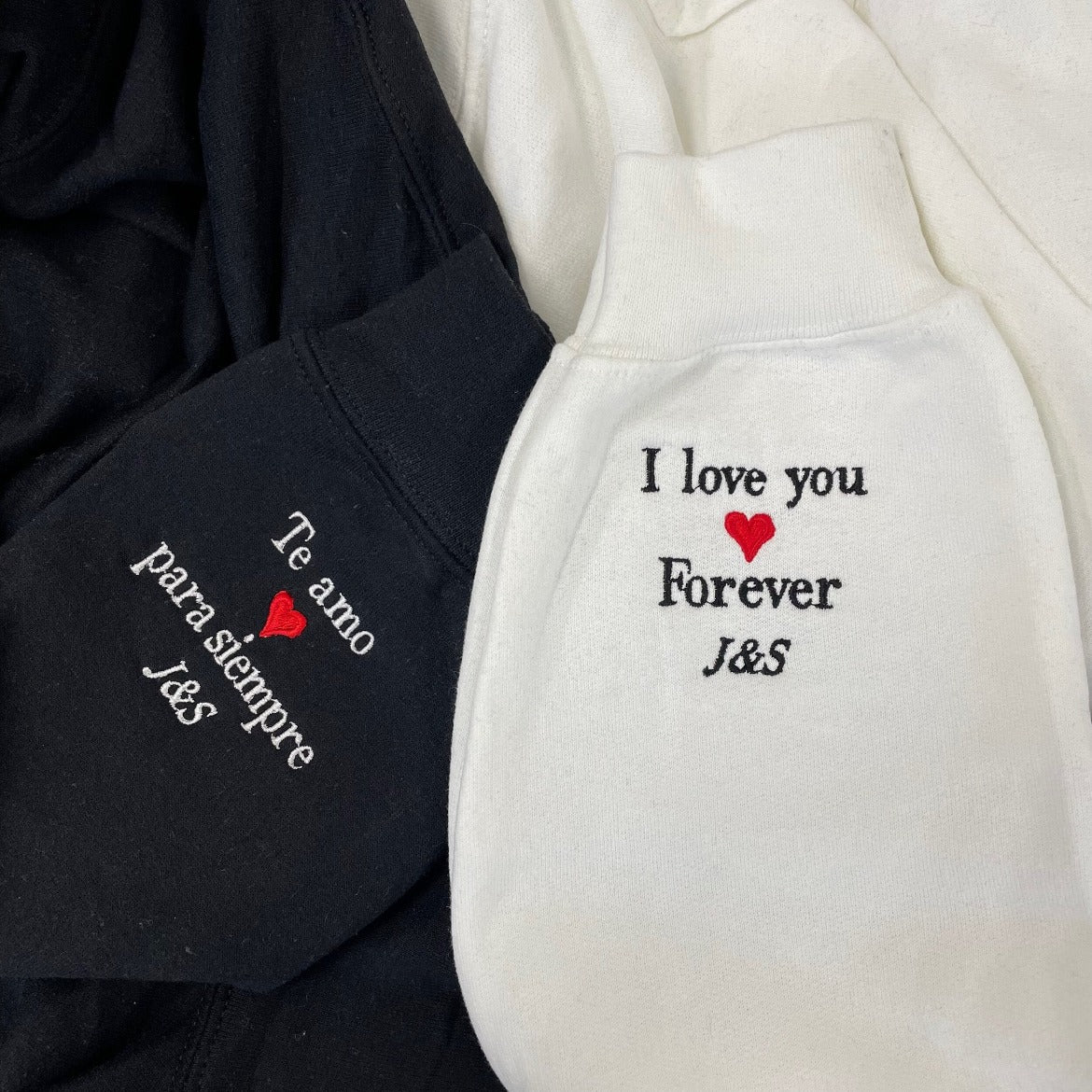 Embroidered Sleeve Sweatshirt, Custom Message
