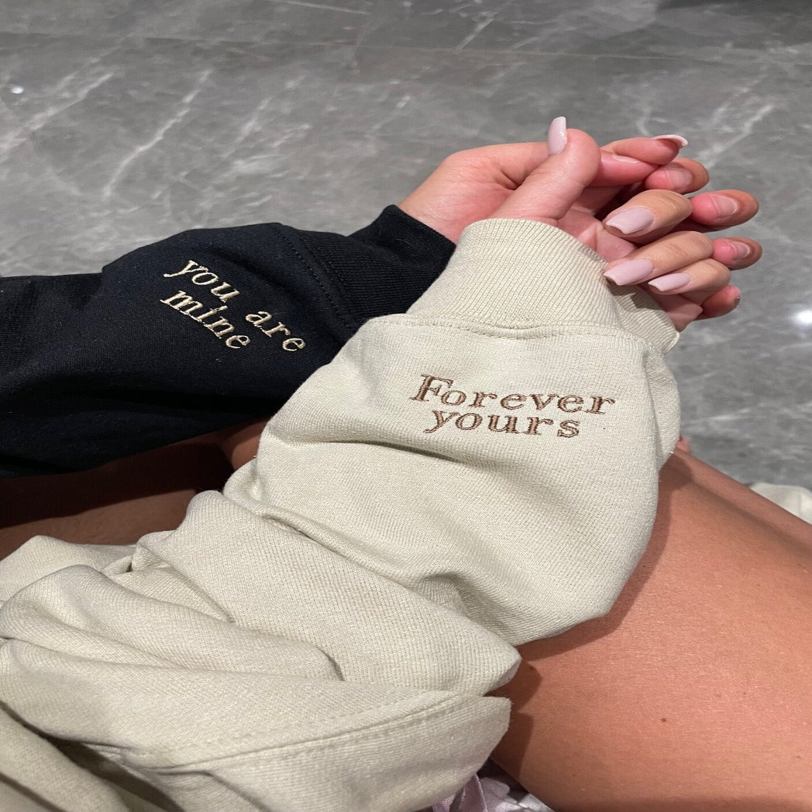 Sweatshirt with Customized Sleeve Embroidery