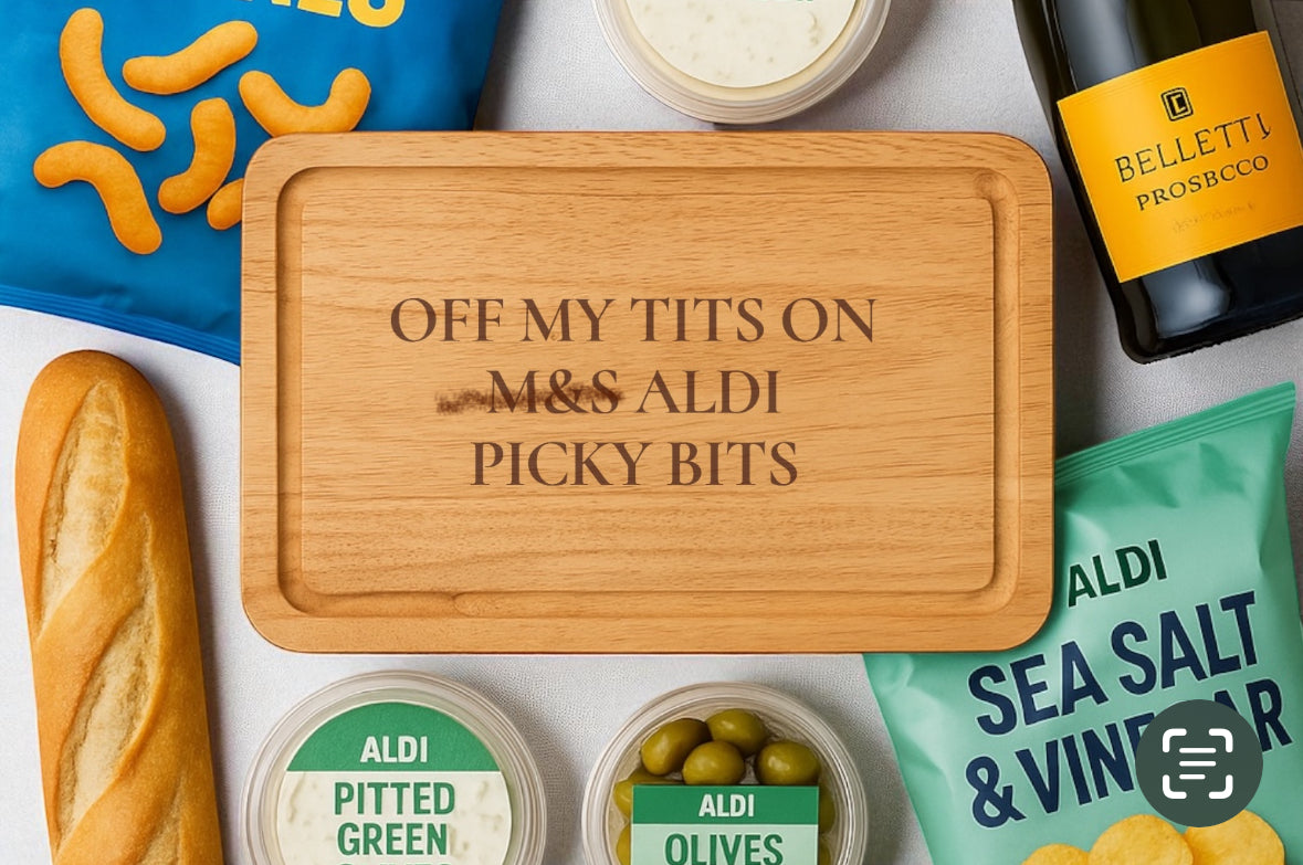 Aldi picky bits chopping board (can’t afford M&S 😂)