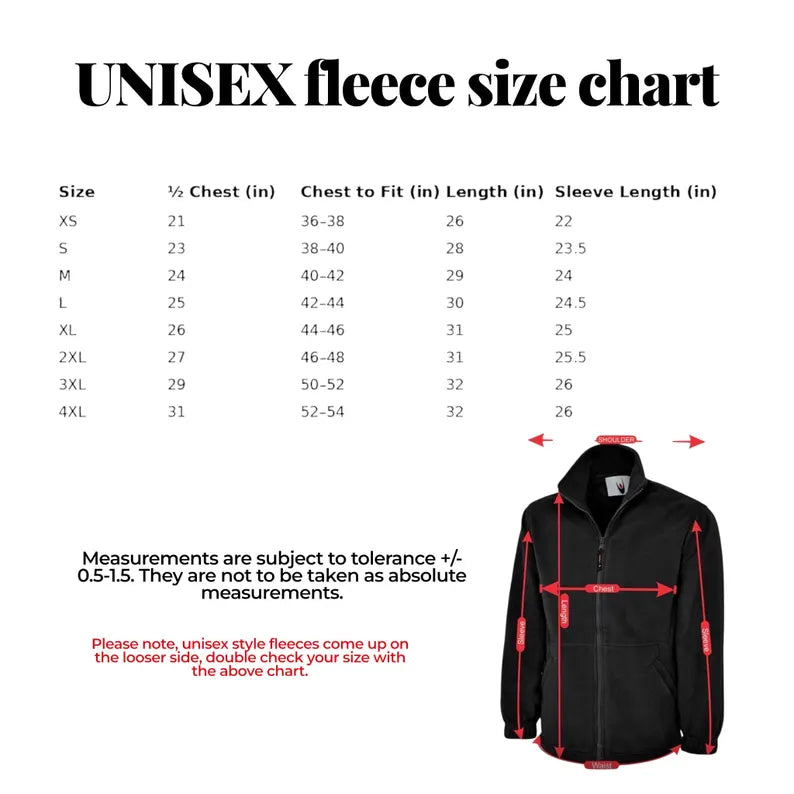 Healthworker custom UNISEX full zip FLEECE jacket, customised with your name/location/role