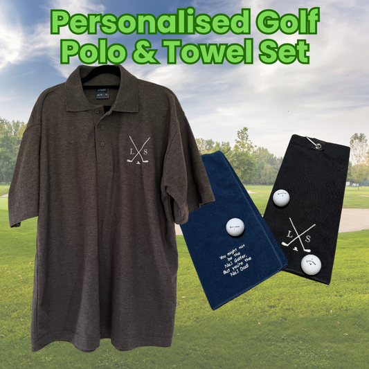 Personalised & Custom Golf Polo and Towel Set