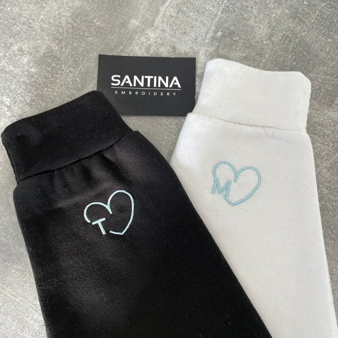 Embroidered Heart on Sleeve Sweatshirt or Hoodie