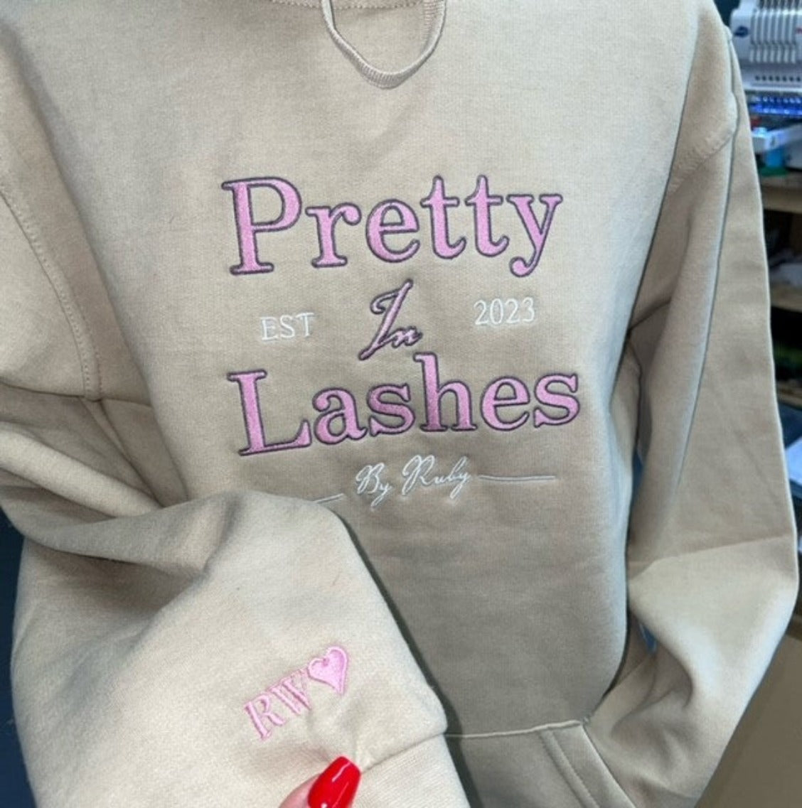 Custom Embroidered Hoodie with Business Logo - Front View