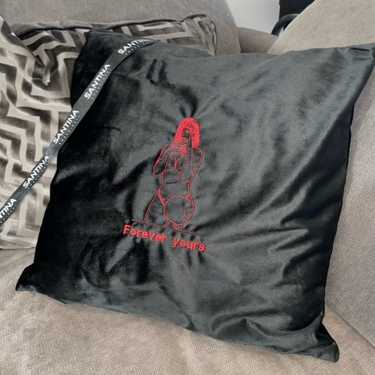 Spicy embroidered soft touch velour cushion cover 18x18 inch