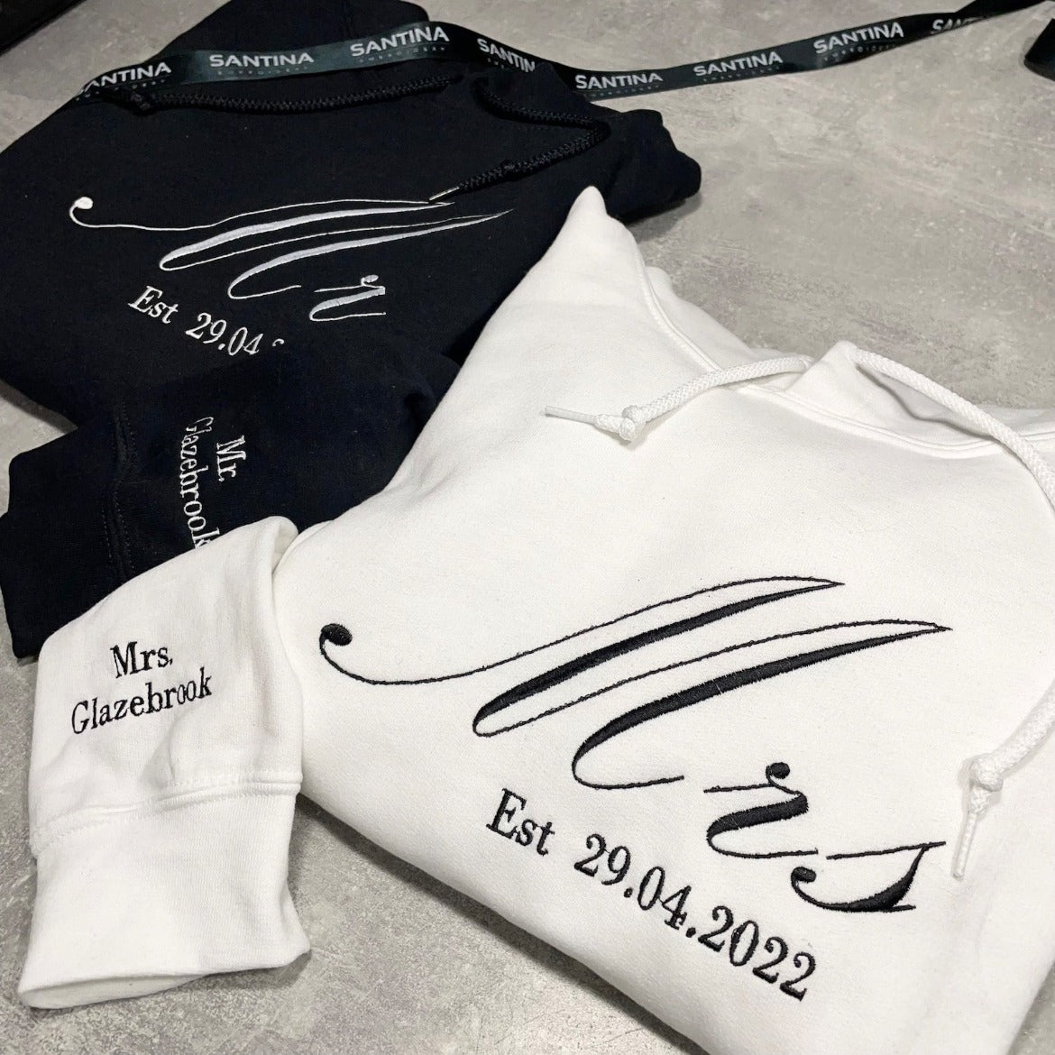 Custom Mr. and Mrs. Hooded Sweatshirt for Anniversary