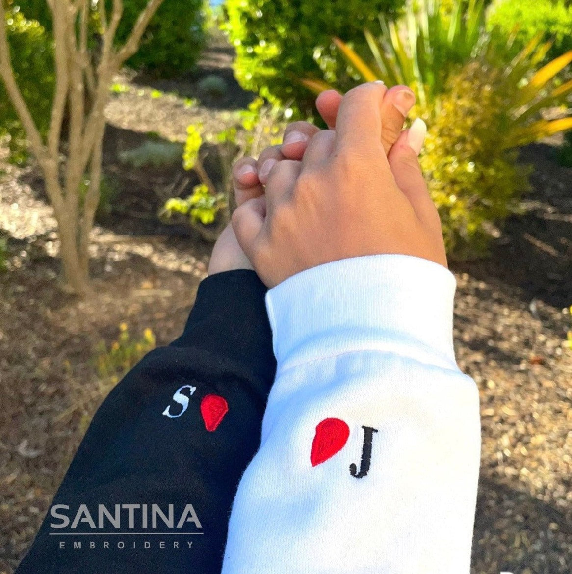 Personalized Couple Hoodies - Custom Embroidery Detail