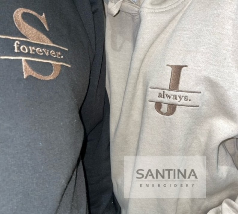 Initial hoodie with anniversary date roman numerals or custom name / word.