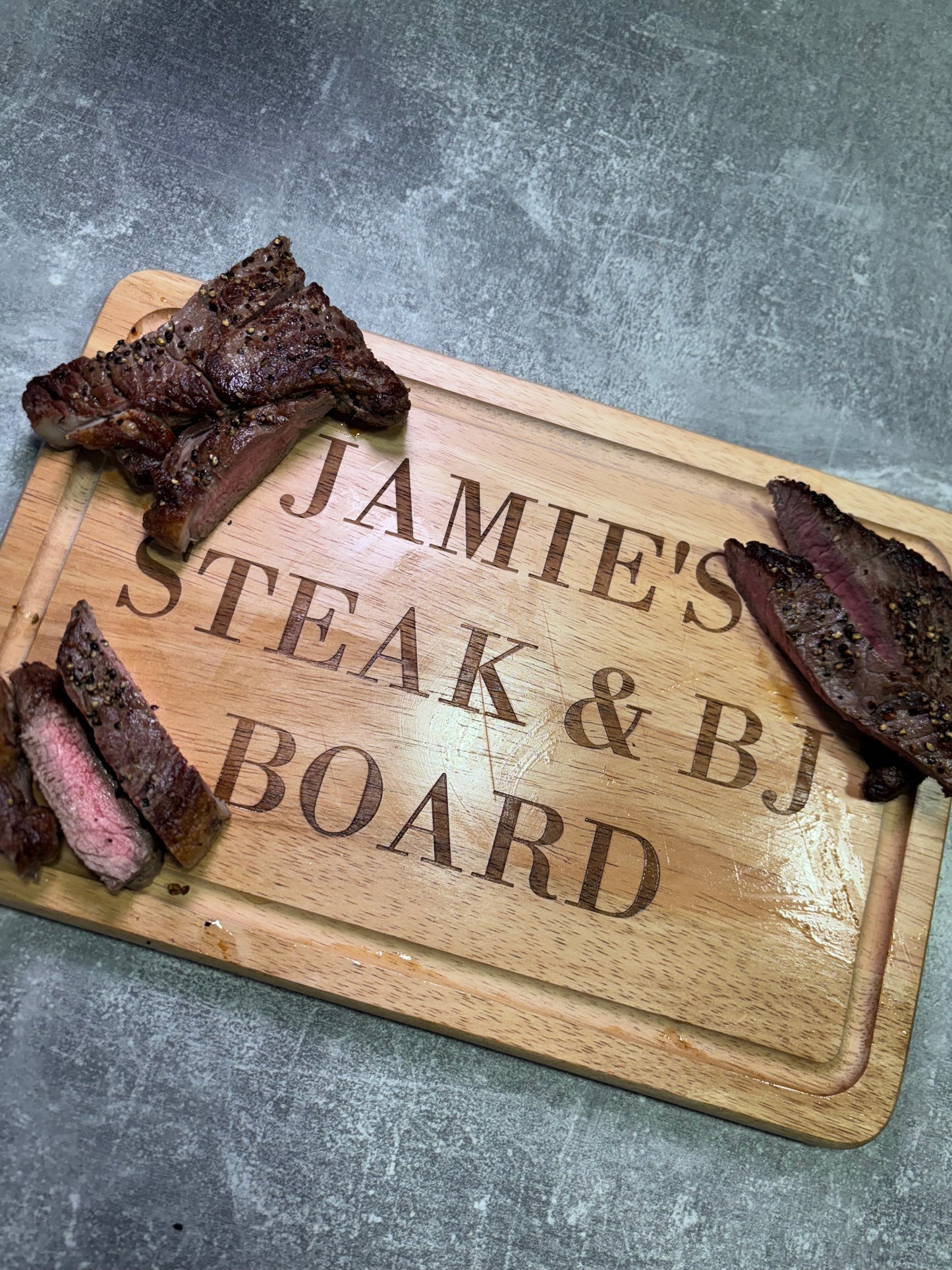 ‘Your name’ steak and BJ board 🥩 personalised chopping board