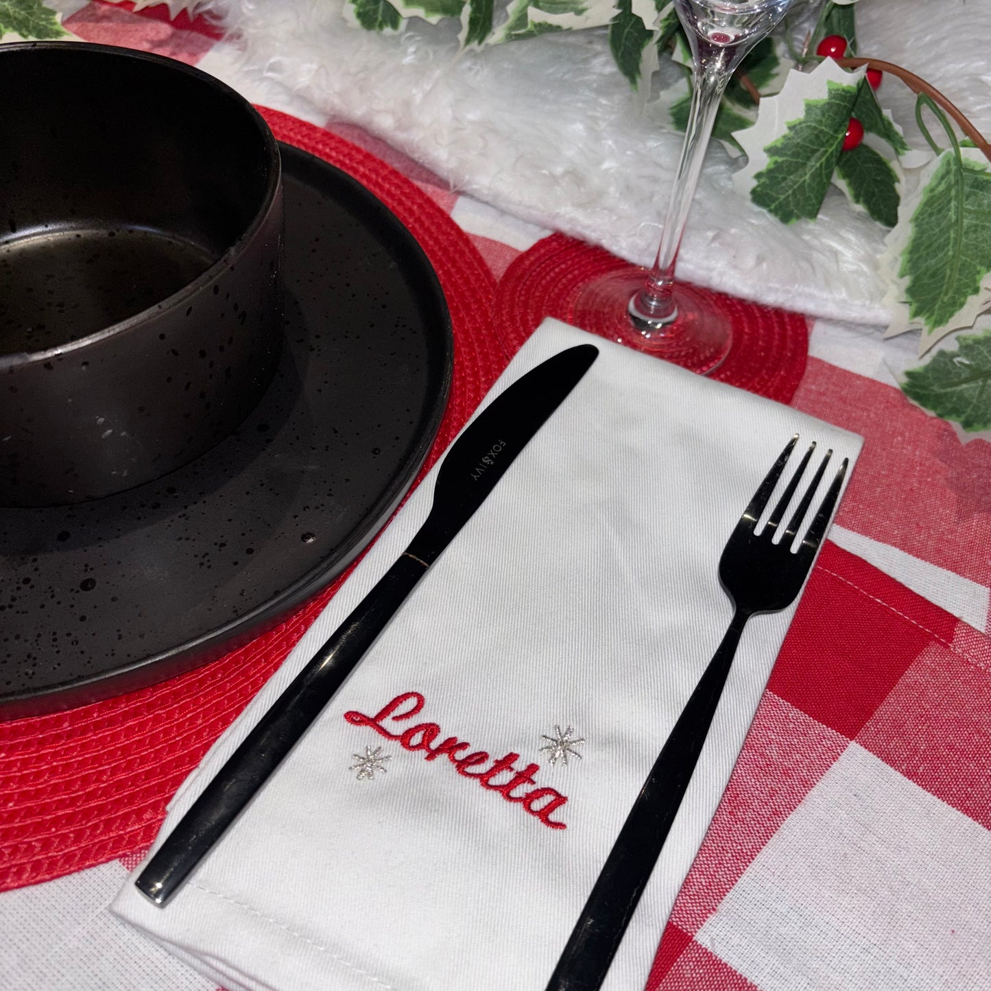 Personalised christmas napkins with name