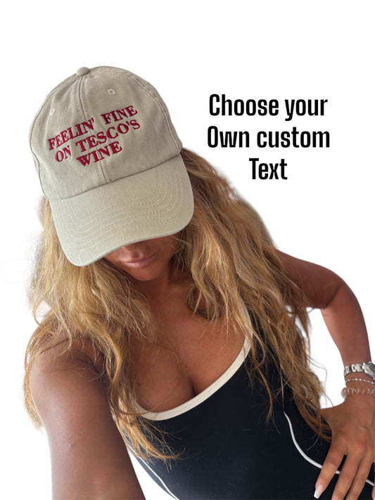 Custom caps with your unique slogan.