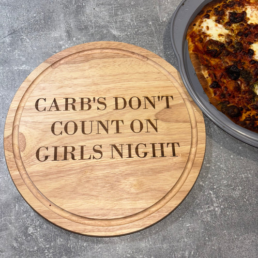 Custom text pizza serving board / round chopping board - choose your own text
