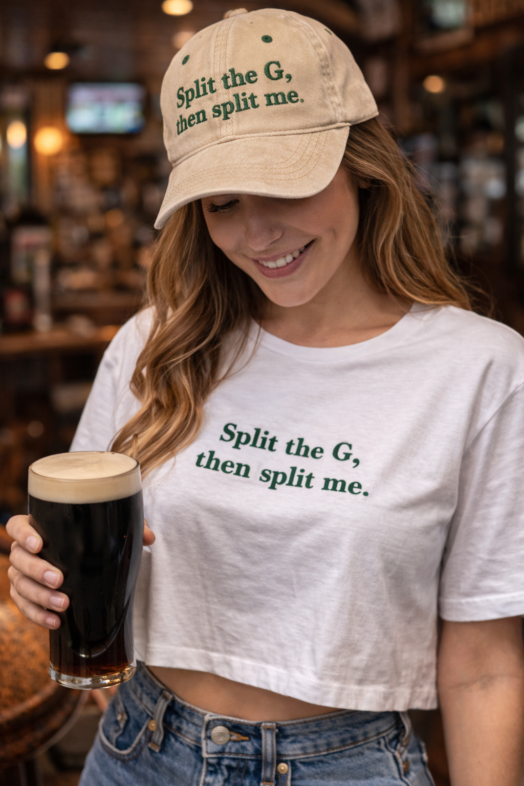 Split the G then split me 😉 ☘️ Cropped or unisex tee.