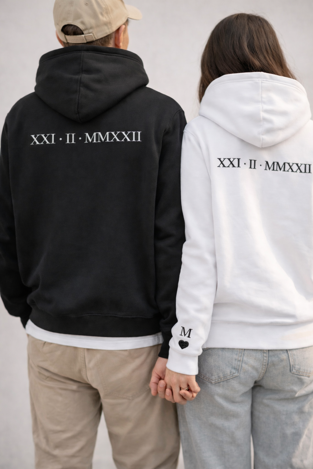 Roman numeral BACK embroidered hoodie