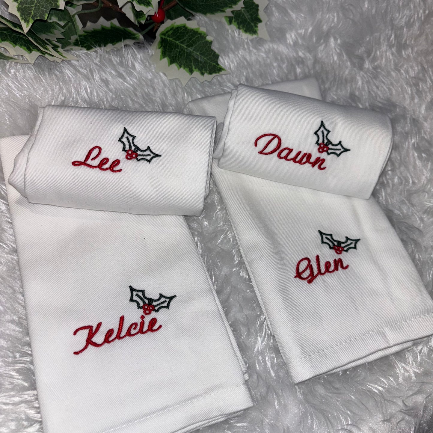 Personalised christmas napkins with name