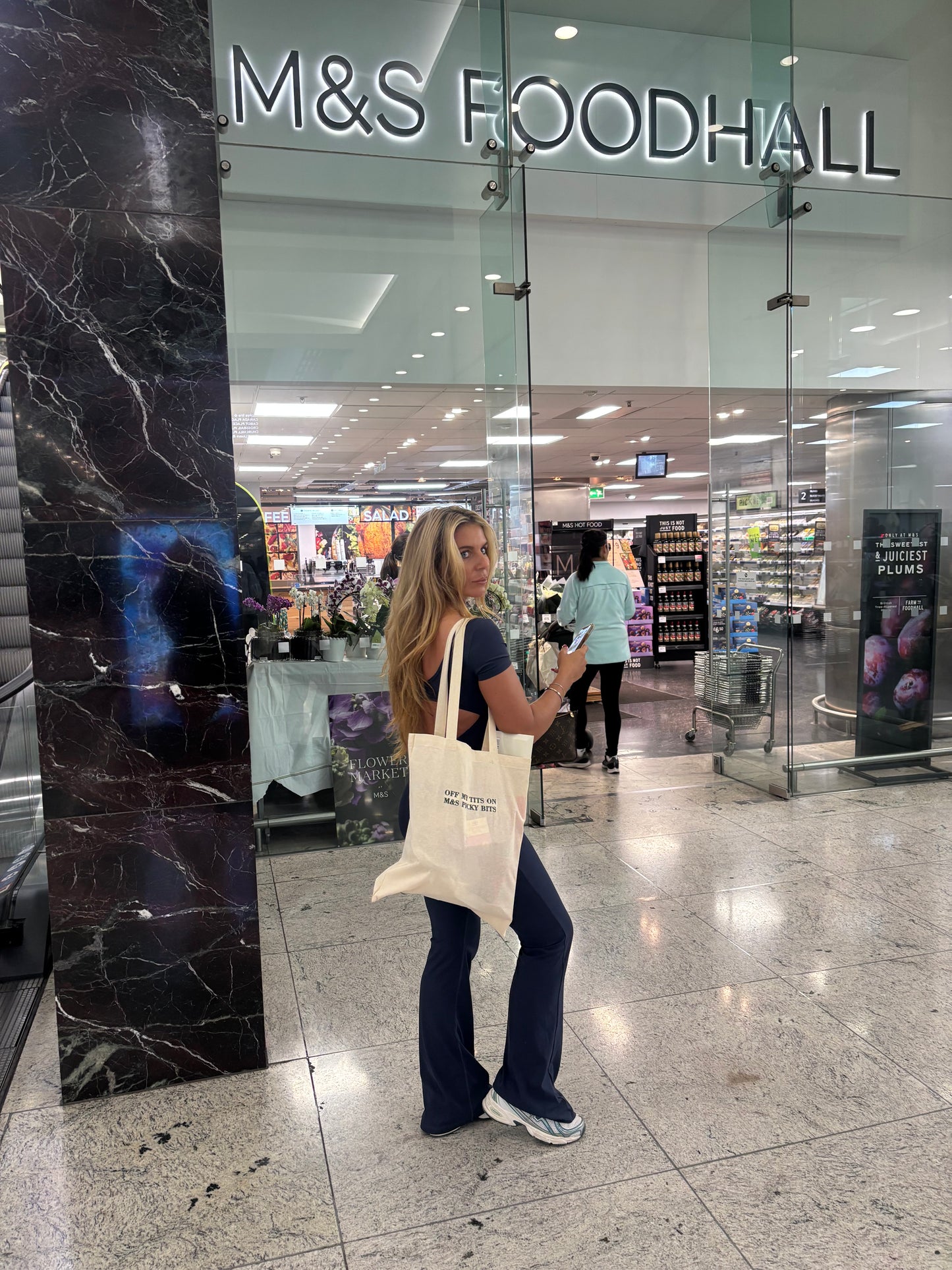 Off my tits on M&S picky bits embroidered tote / shopping bag 💕
