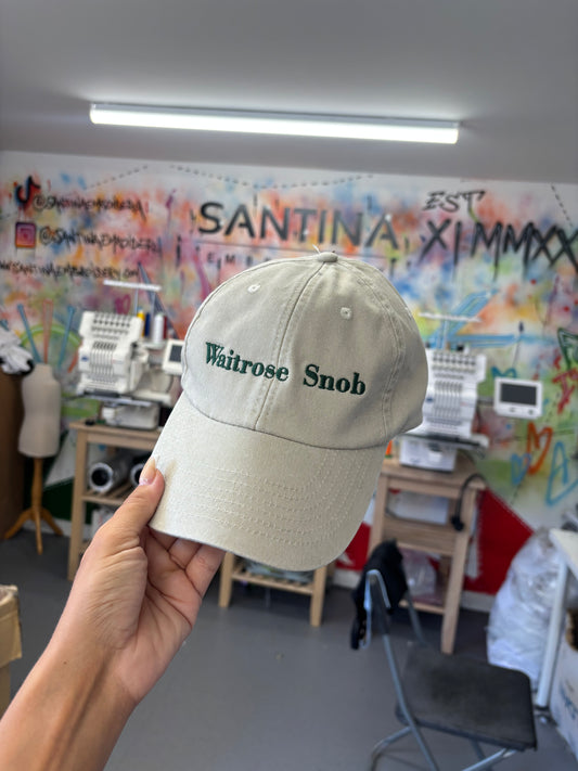 Waitrose snob embroidered cap