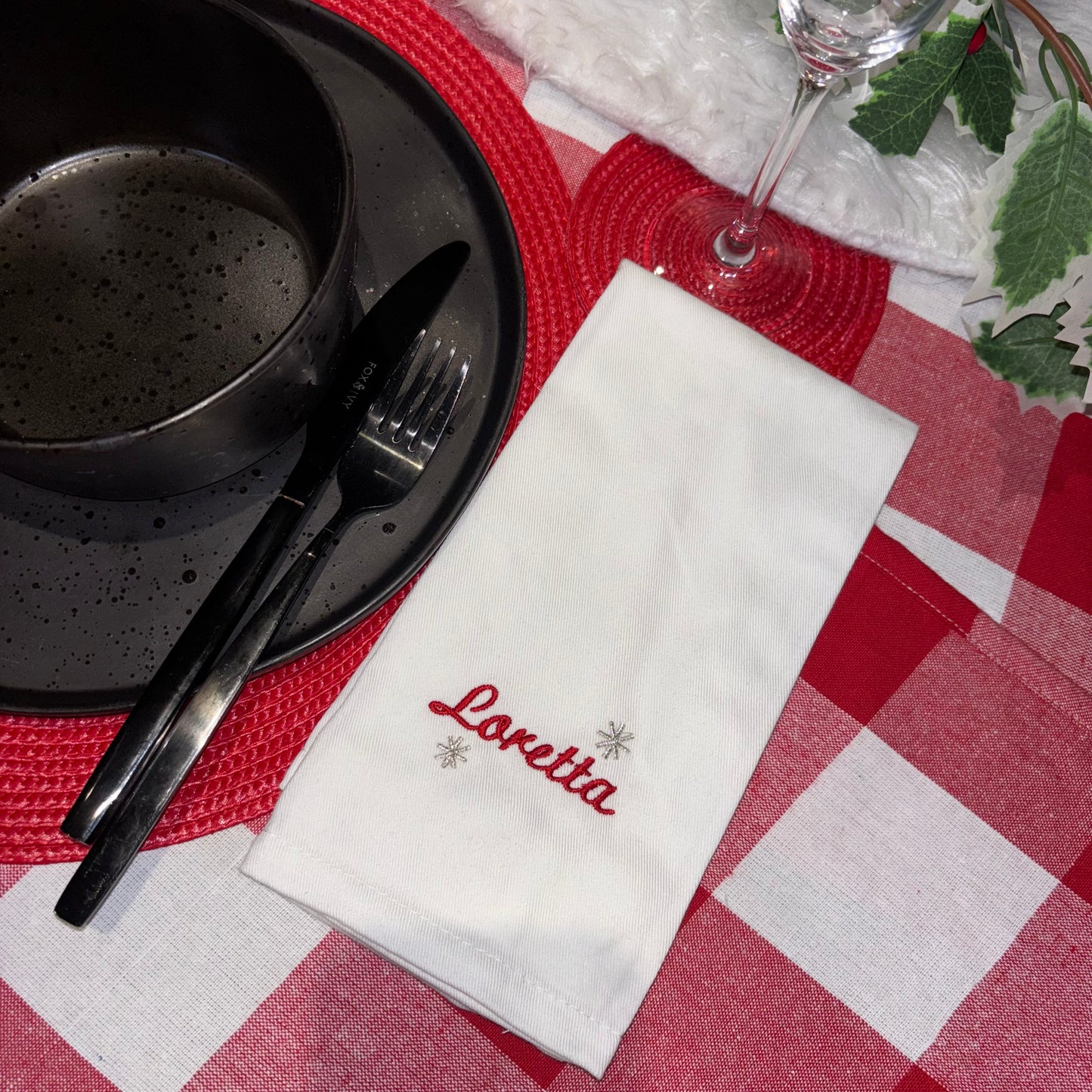 Personalised christmas napkins with name