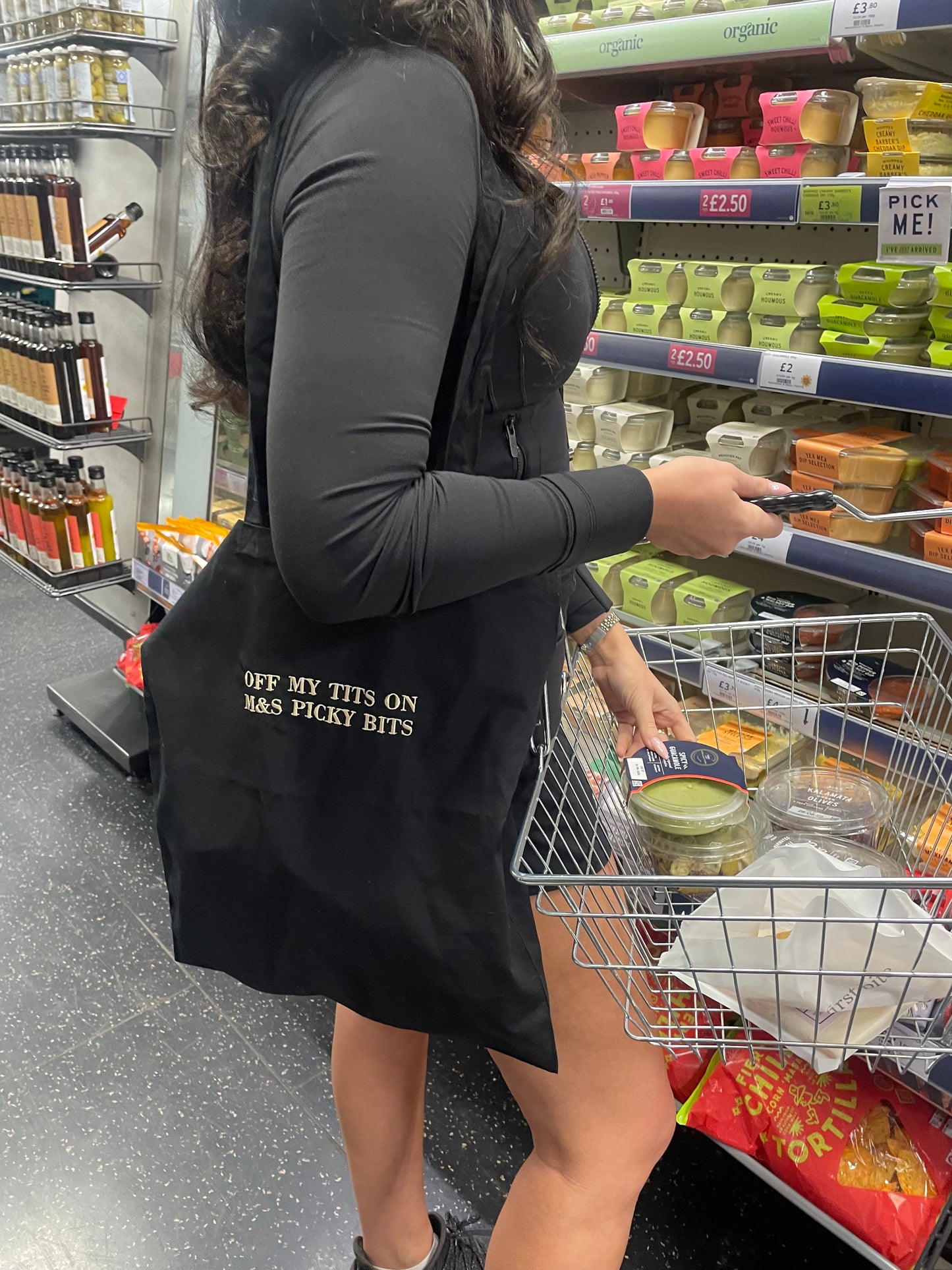 Off my tits on M&S picky bits embroidered tote / shopping bag 💕