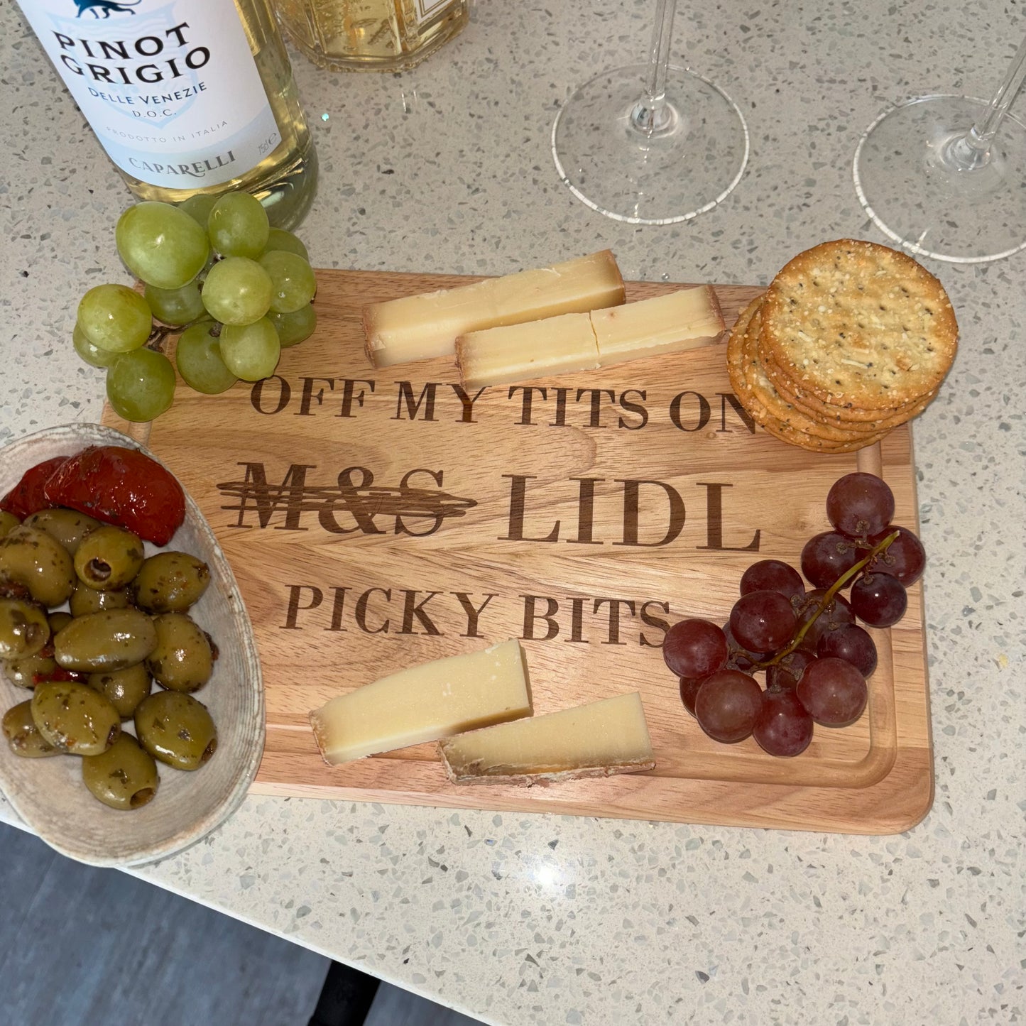 LIDL picky bits chopping board (can’t afford M&S 😂)