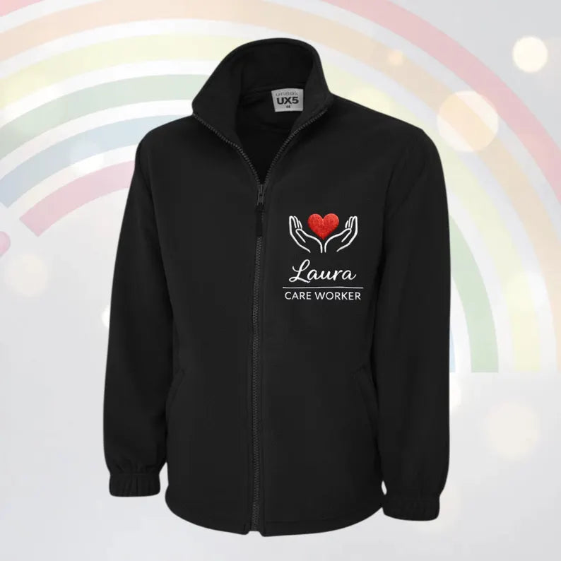 New designs , healthworker fleece or zip up personalised jackets