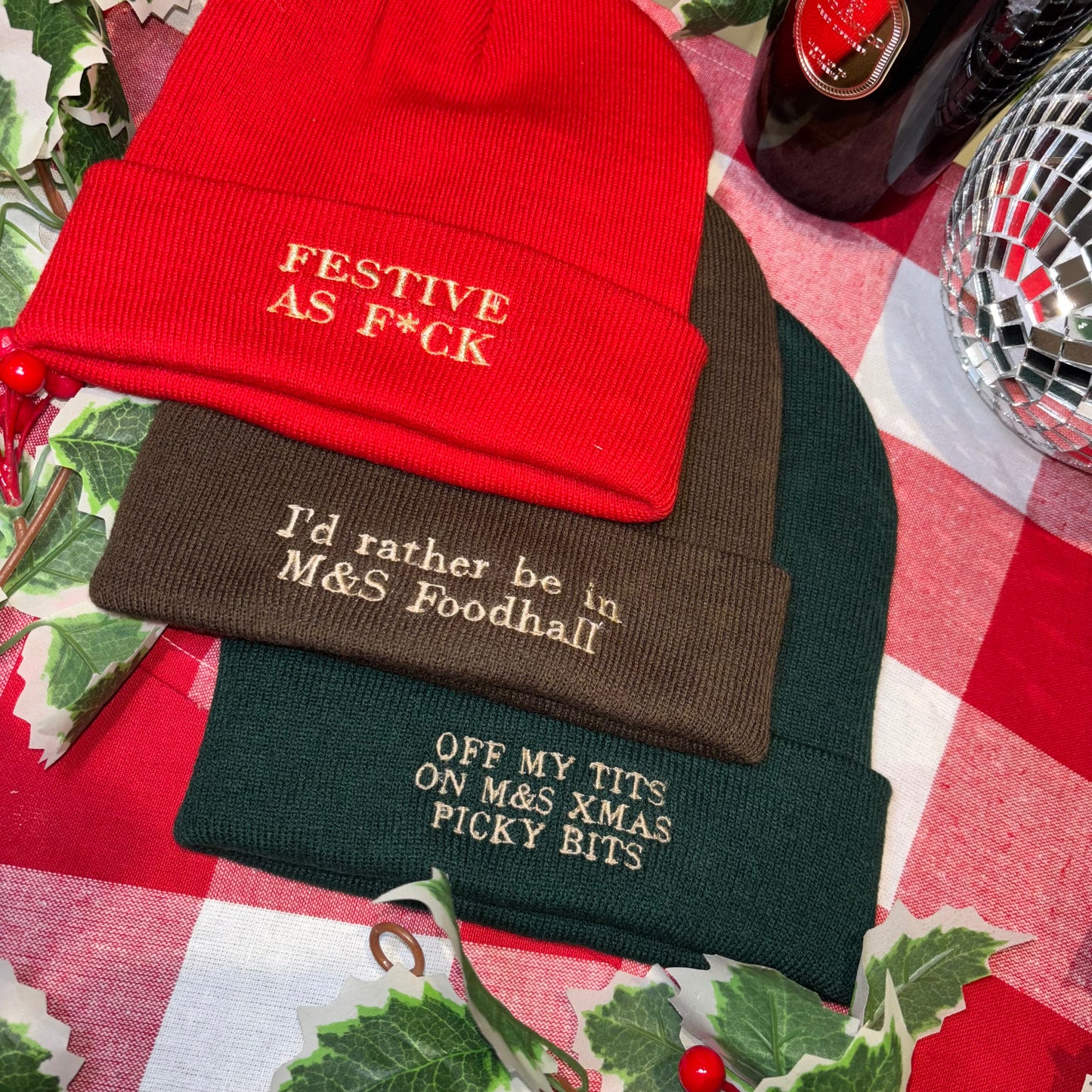 Custom your text, Christmas beanie hats ❄️