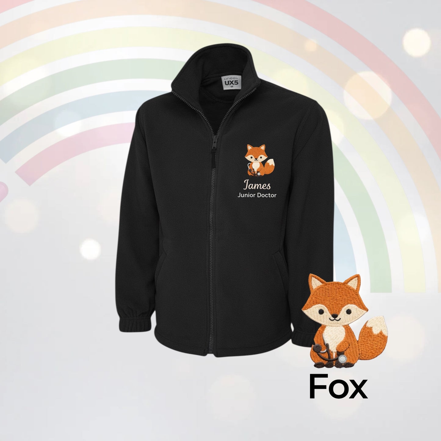 Cute Animal health worker / teacher UNISEX personalised fleece