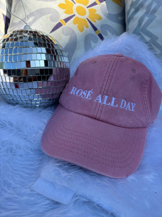 Rose’ all day, embroidered cap for wine lovers