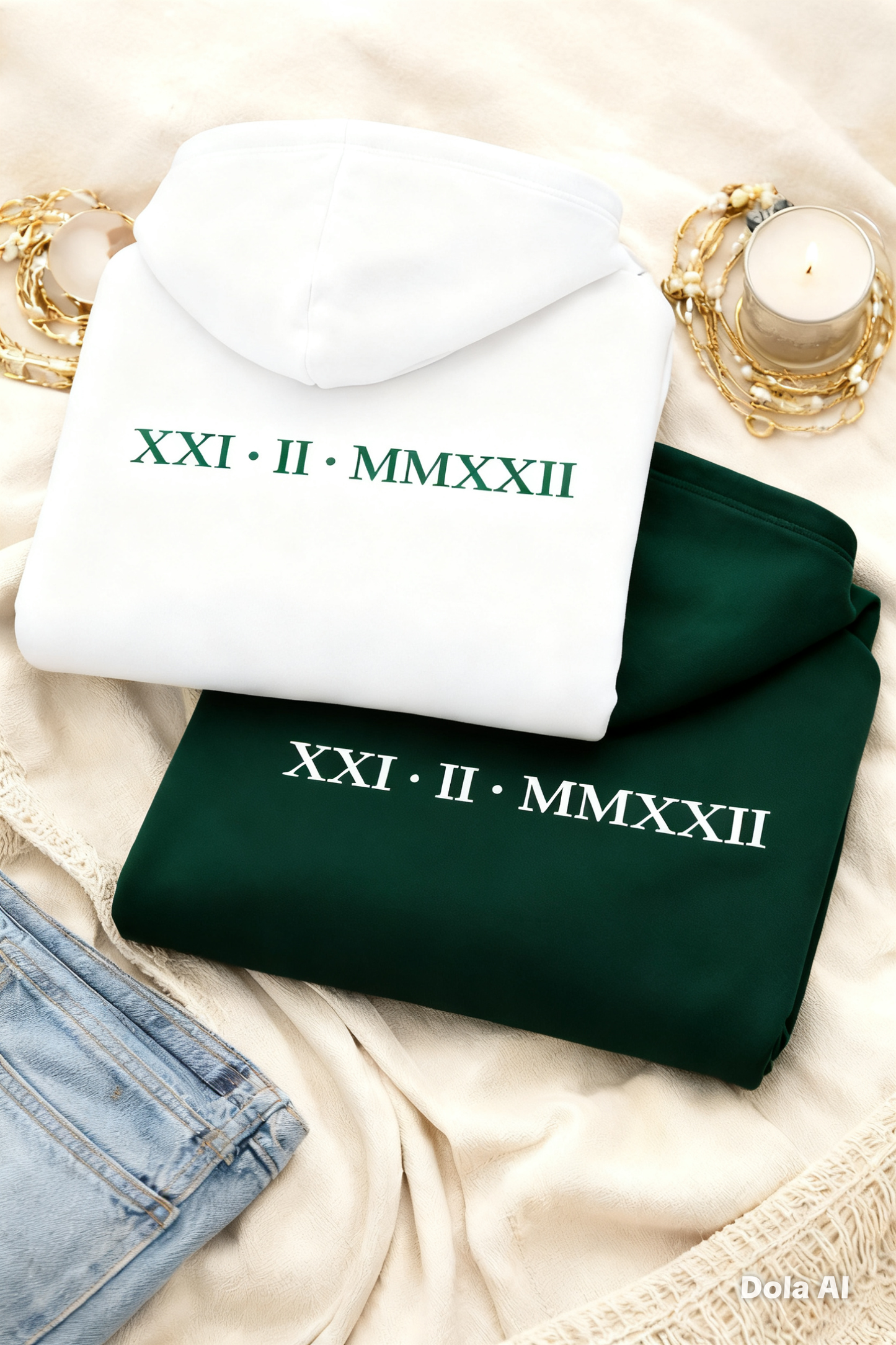 Roman numeral BACK embroidered hoodie