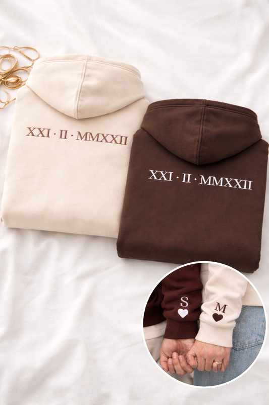Roman numeral BACK embroidered hoodie