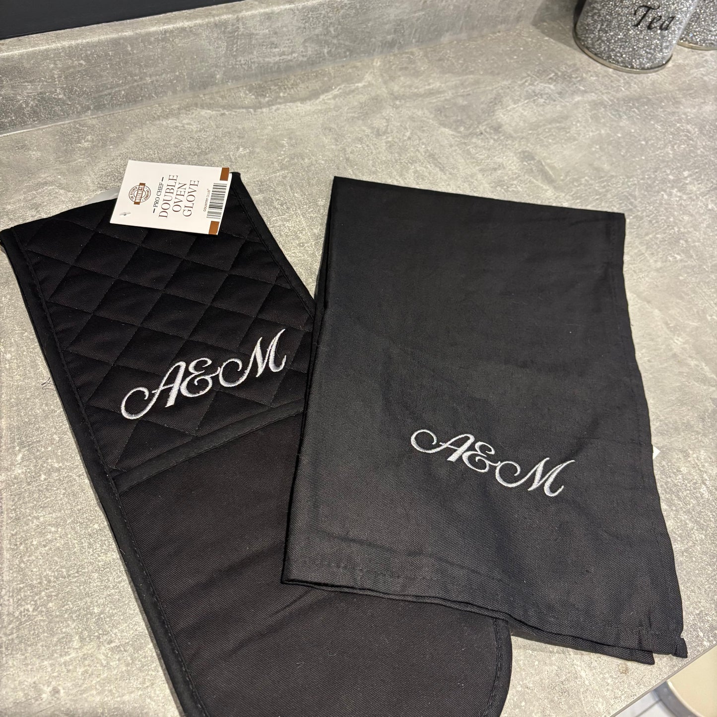 Personalised tea towels with initials / text 💕