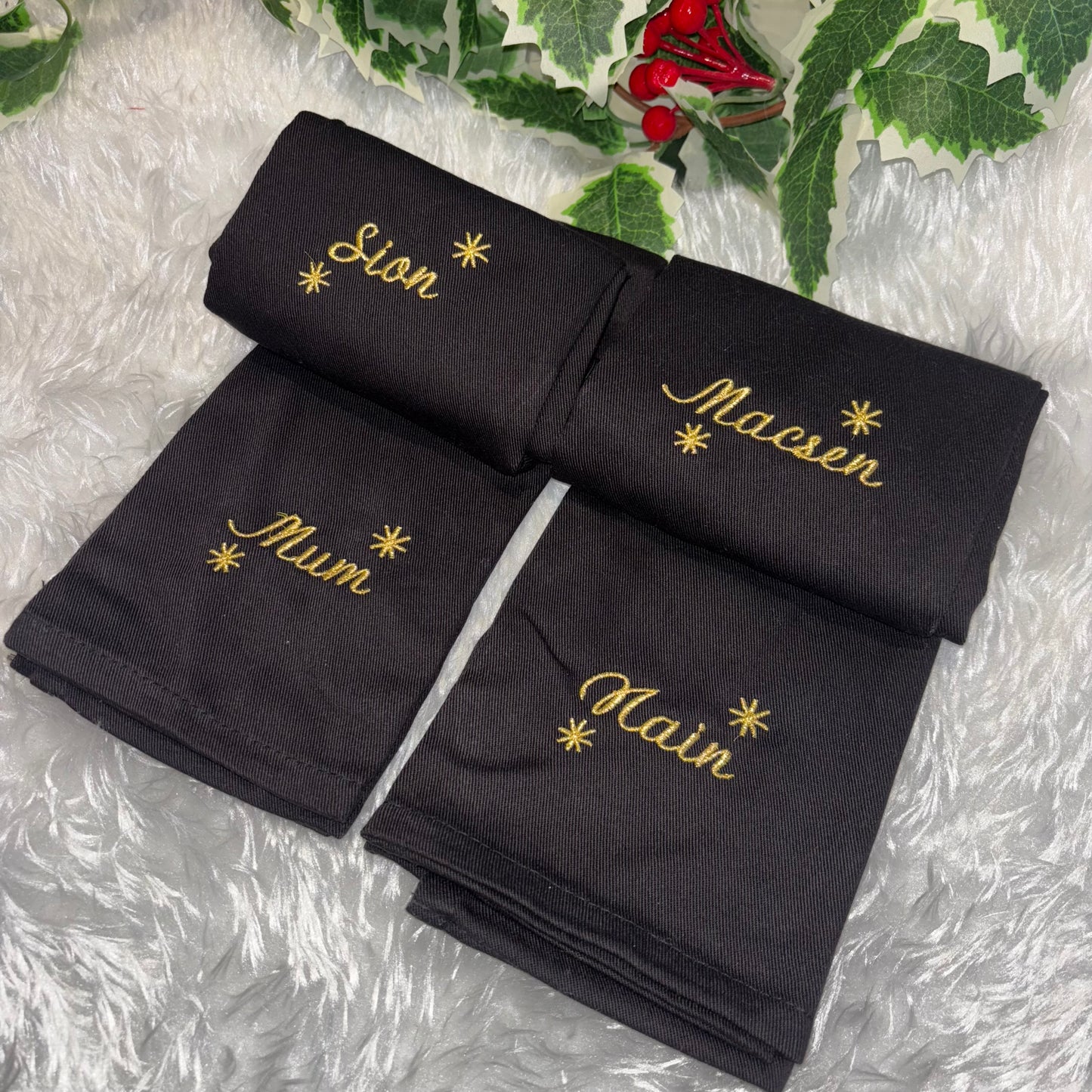Personalised christmas napkins with name