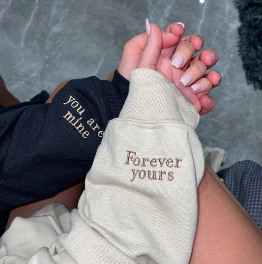 Custom Message Embroidered Sleeve Sweatshirt