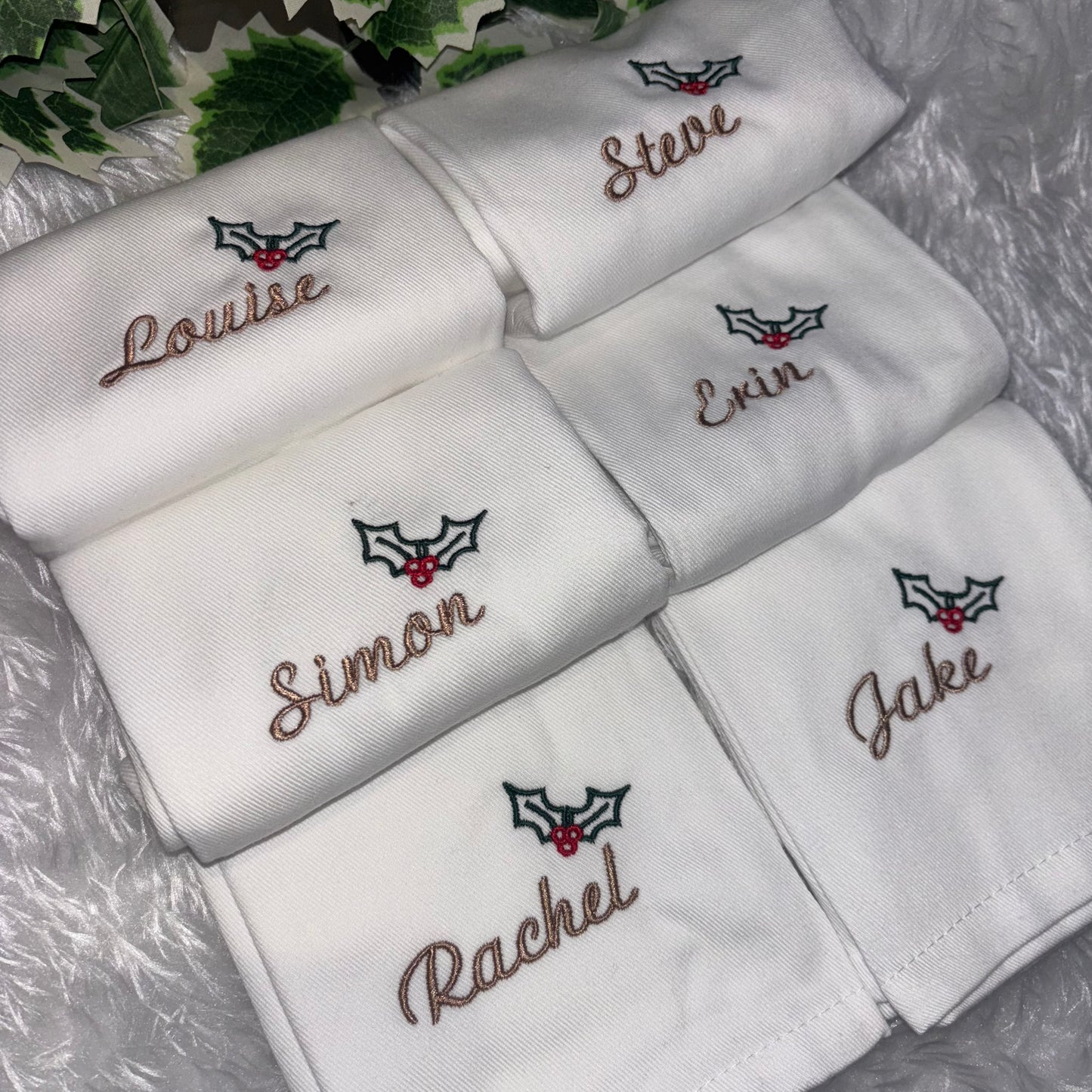 Personalised christmas napkins with name