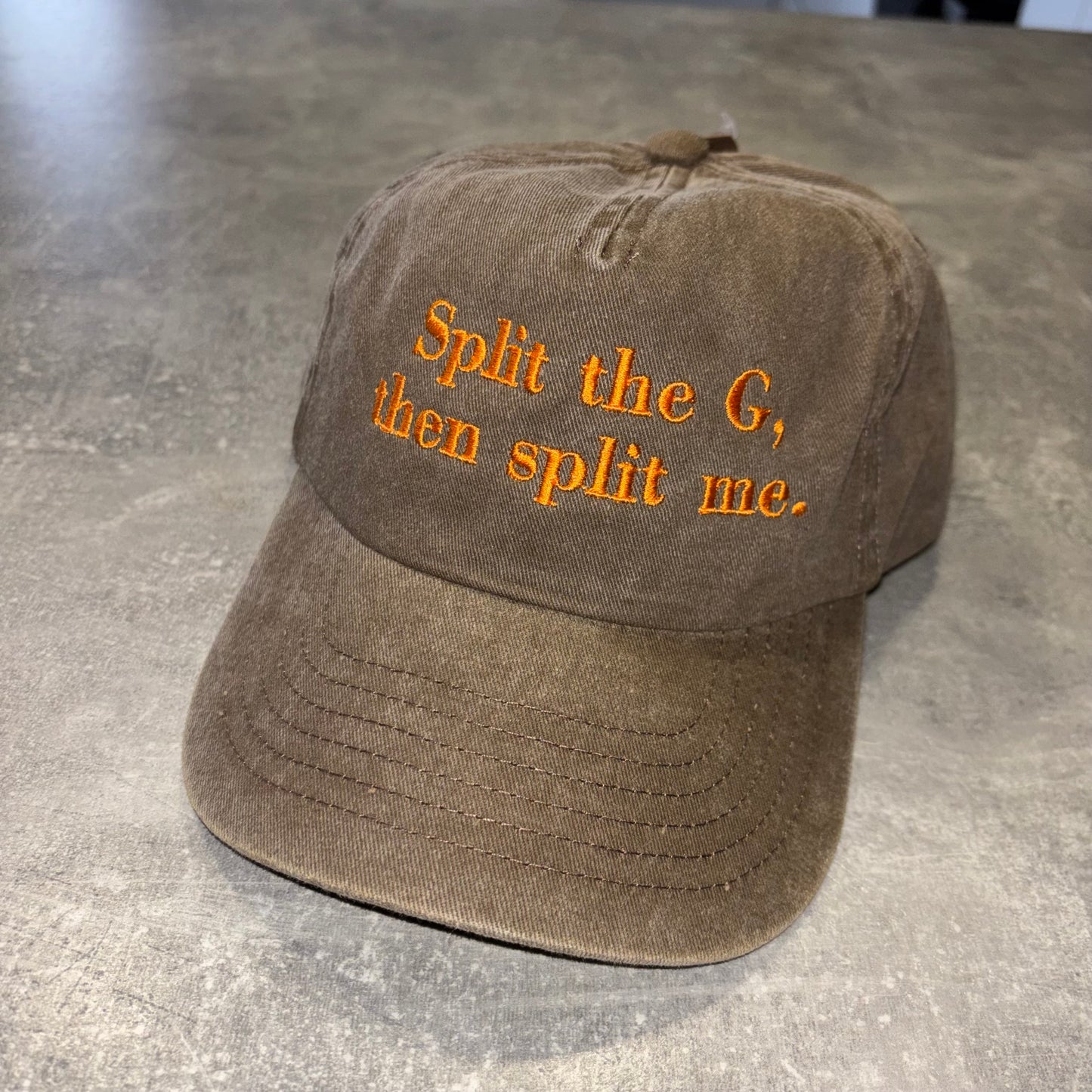 Split the G, then split me. Paddy’s day cap