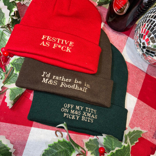 Custom your text, Christmas beanie hats ❄️