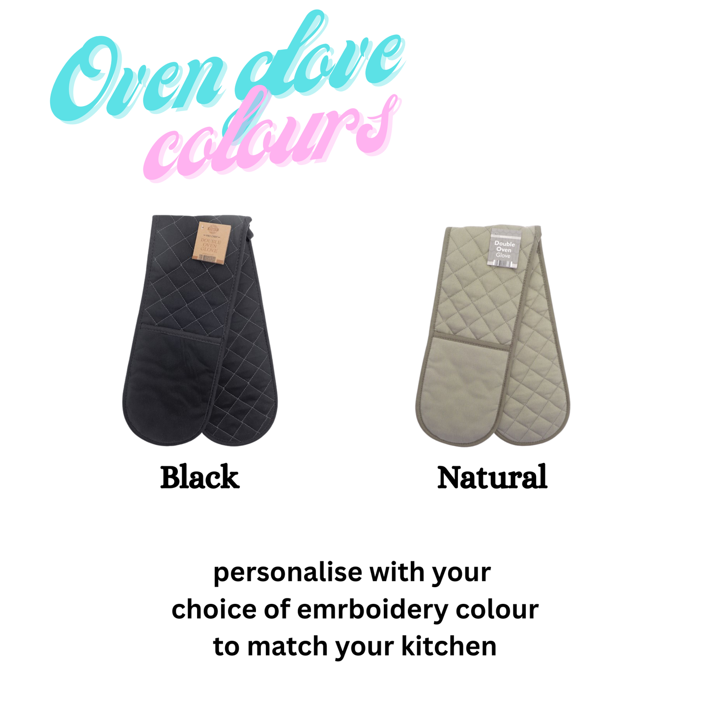 Personalised oven glove with initials / text 💕