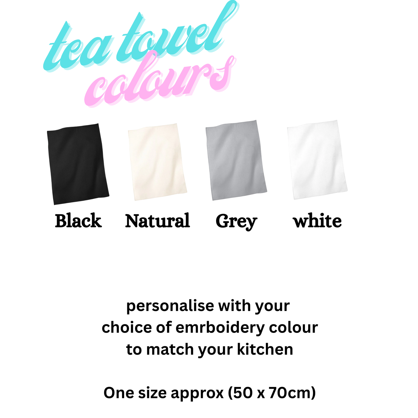 Personalised tea towels with initials / text 💕