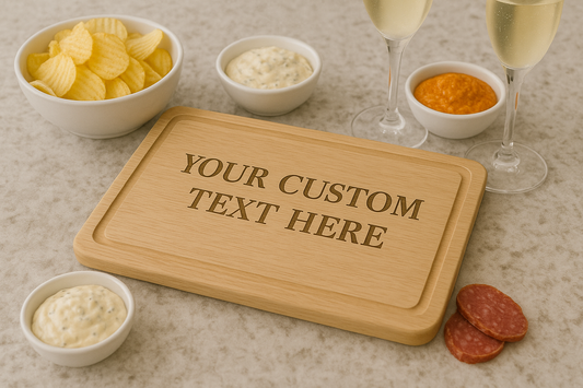 Your custom text engraved on chopping board