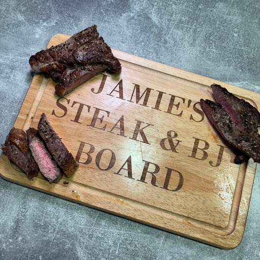 ‘Your name’ steak and BJ board 🥩 personalised chopping board
