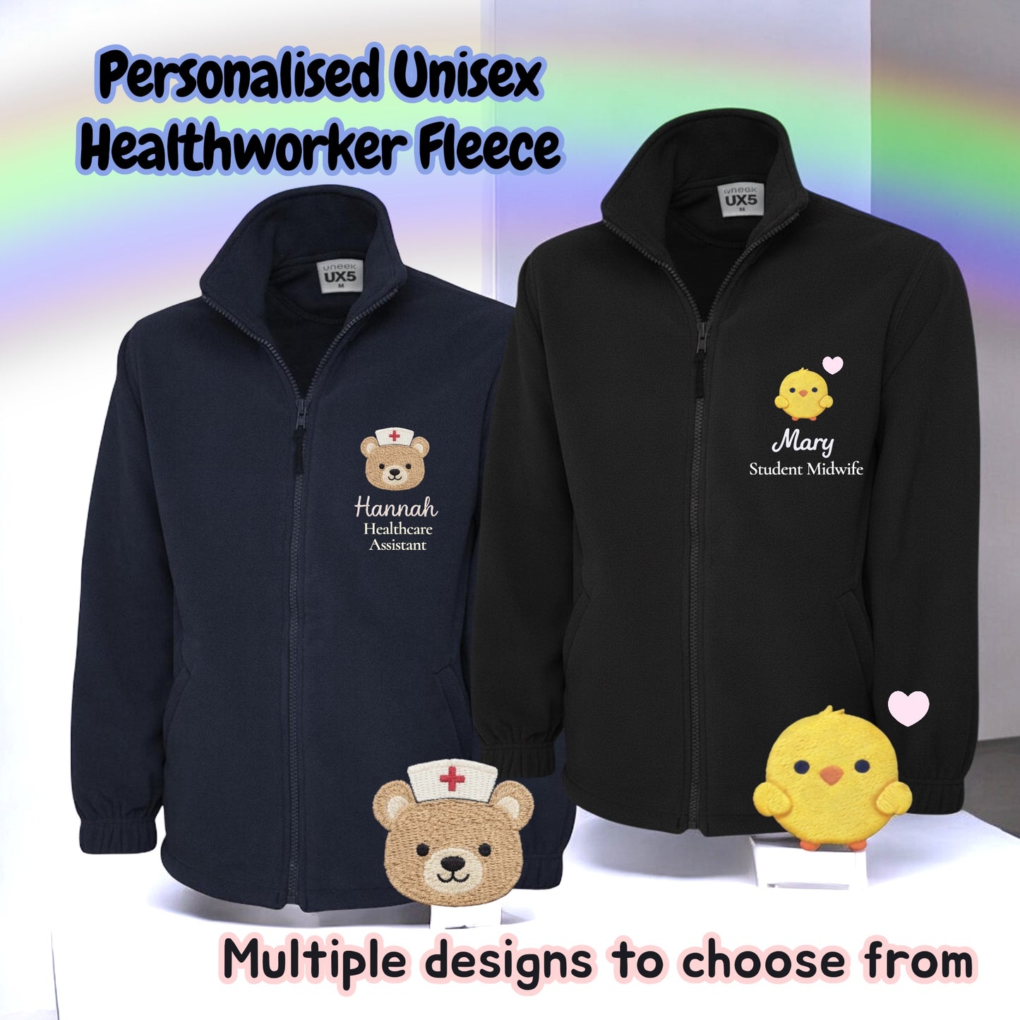 Cute Animal health worker / teacher UNISEX personalised fleece