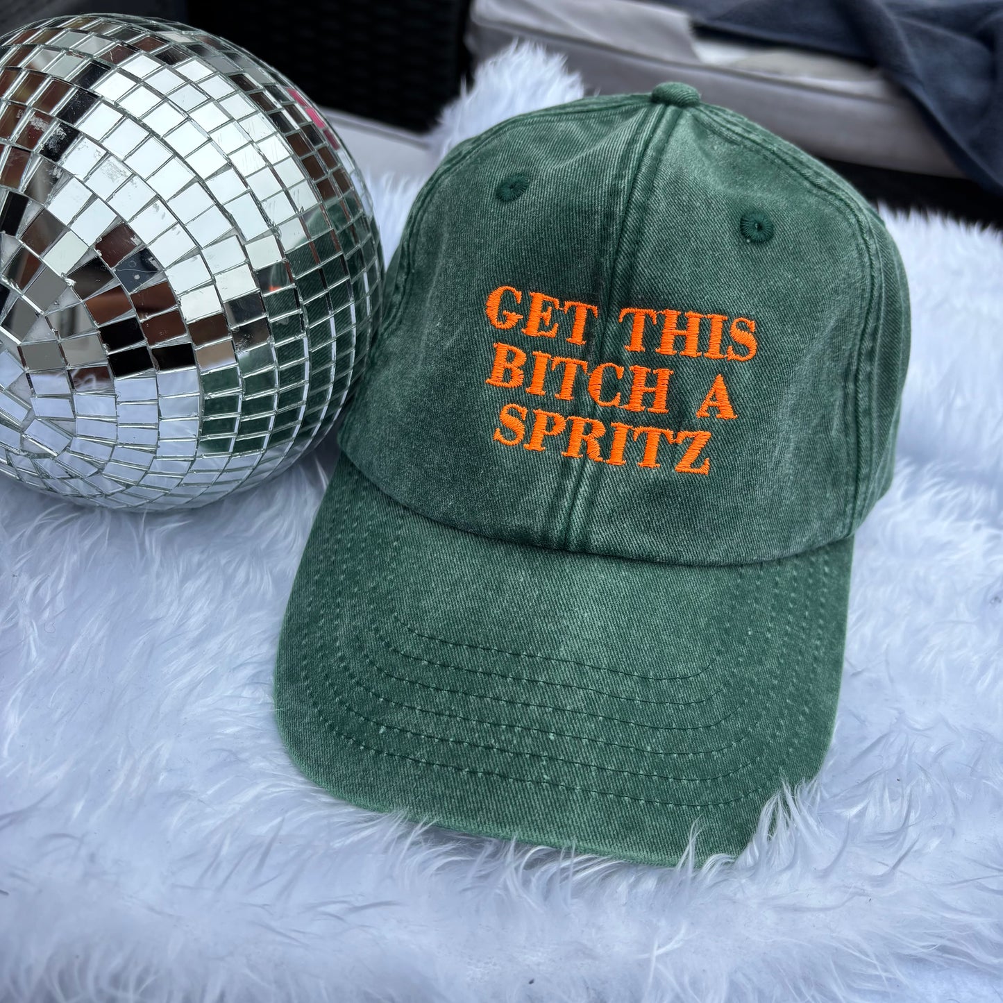 Get this bitch a spritz embroidered cap 🍊