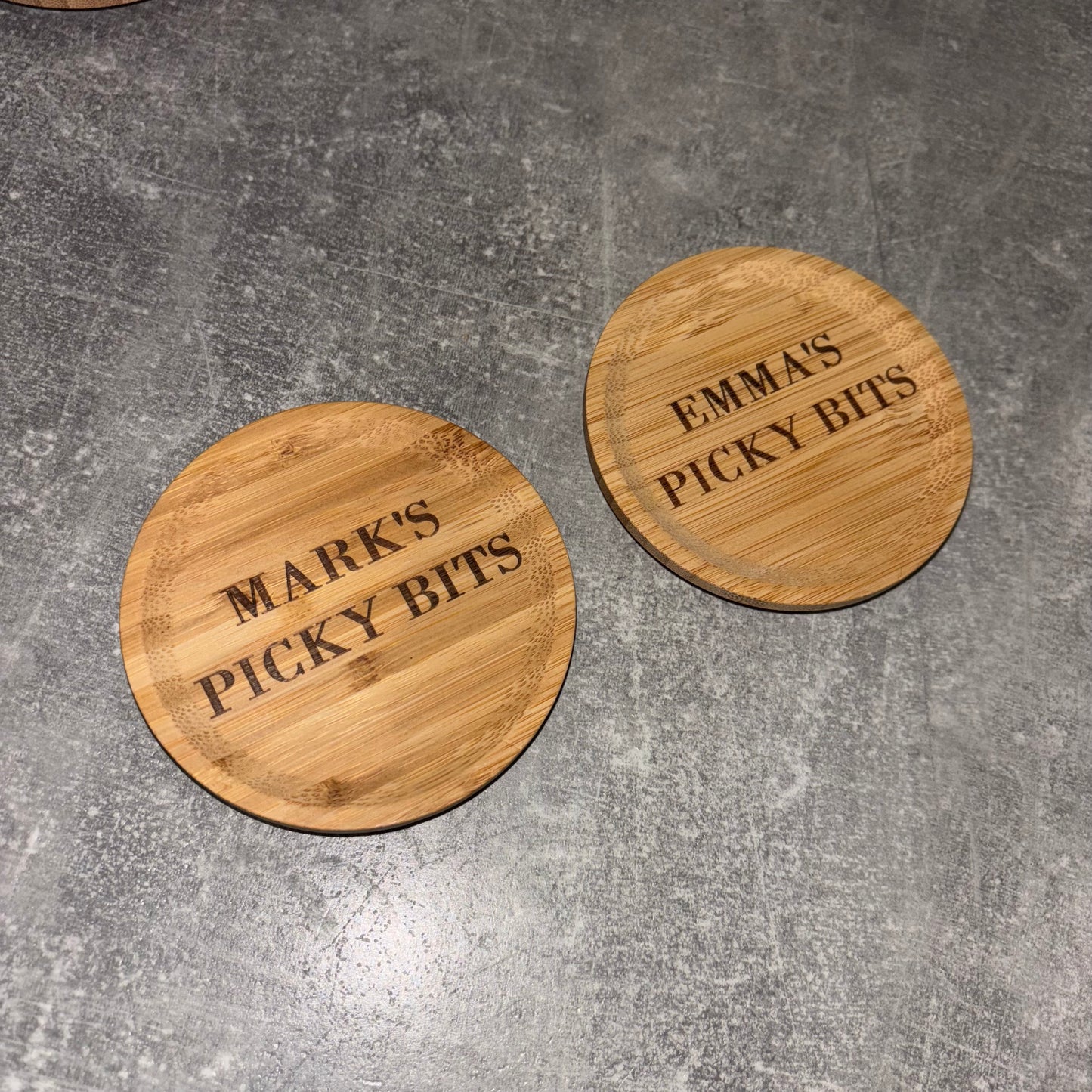 Engraved charcuterie wine glass toppers. Picky bits boards for wine / cocktail glass 🍷