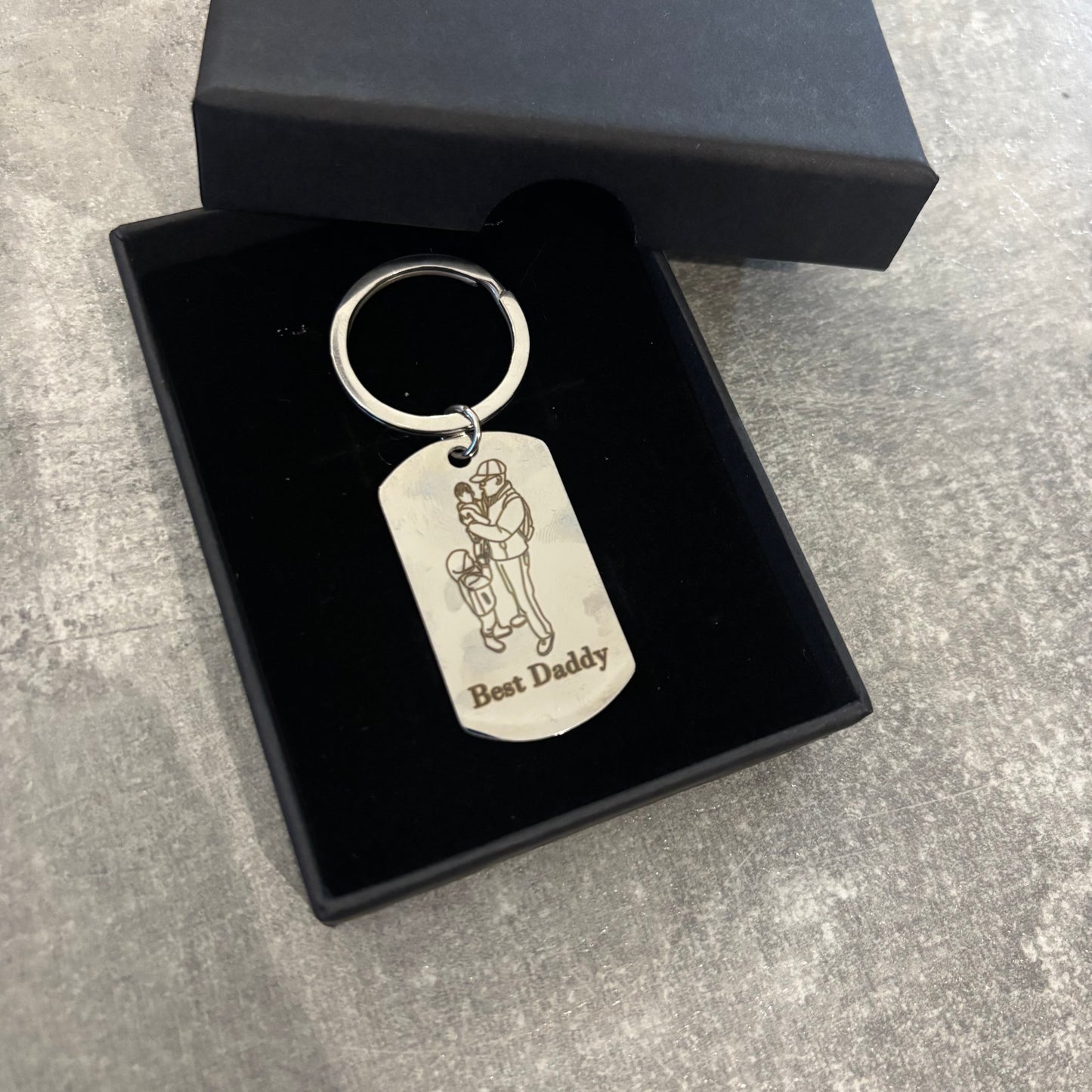 Engraved photo outline keyring